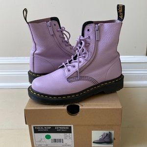 Dr. Doc Martens Pascal Boots Zip Up Purple Aunt Sally